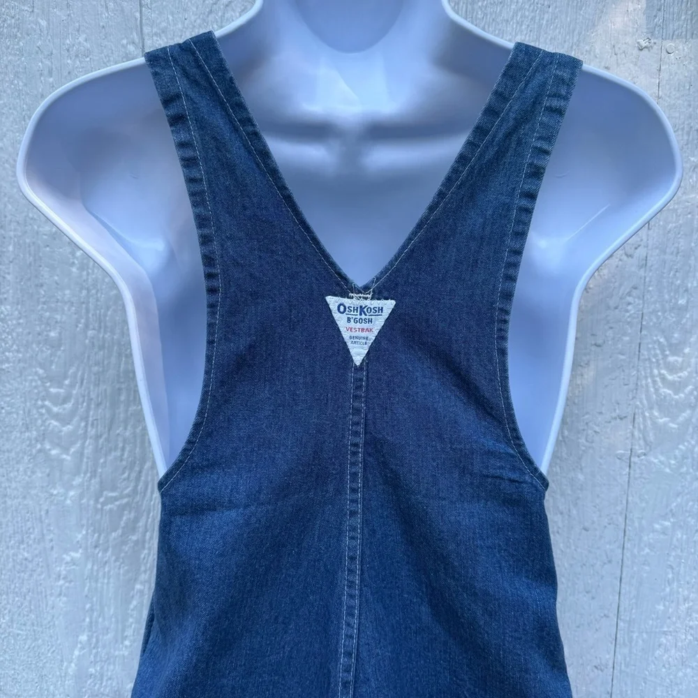 Vintage OshKosh B'Gosh Denim Blue Overall Dress Size 5 Vestbak USA Made